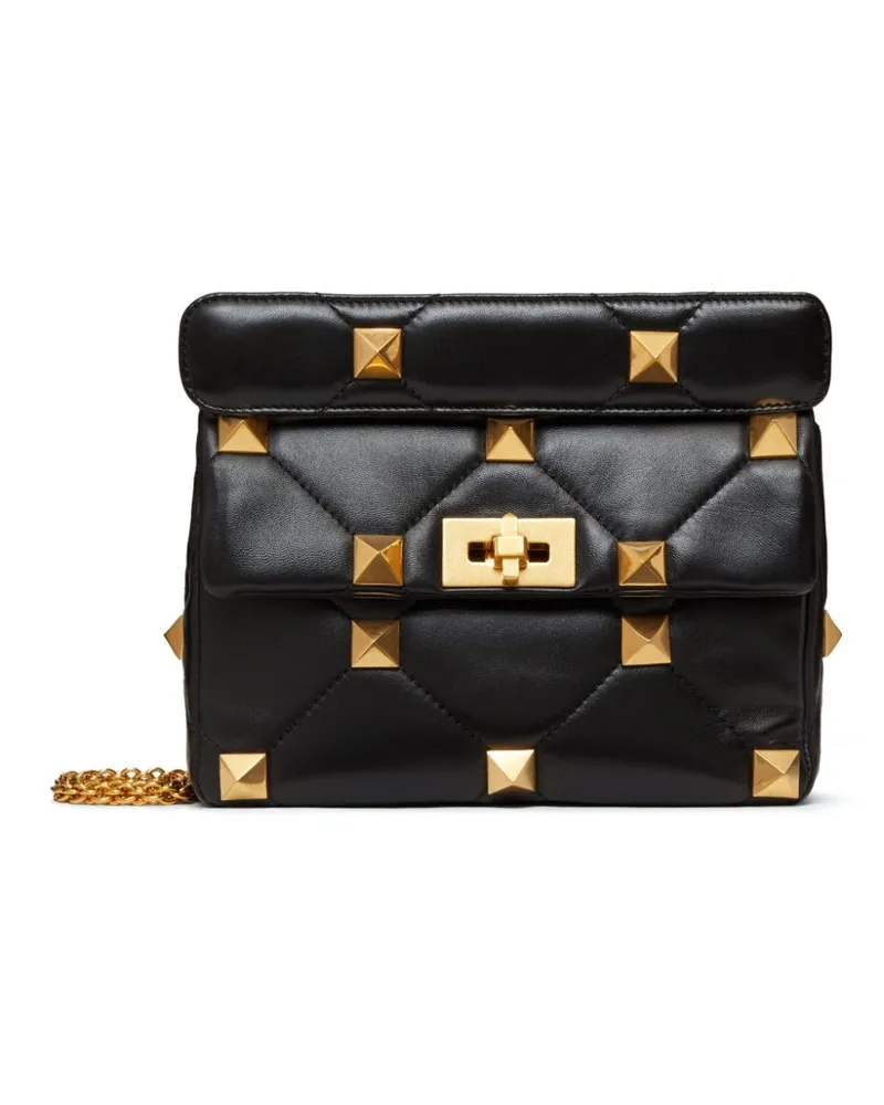 Valentino Garavani Mittelgroße Roman Stud Schultertasche - Schwarz Schwarz