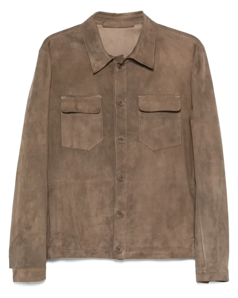 Salvatore Santoro Hemdjacke aus Wildleder - Braun Braun