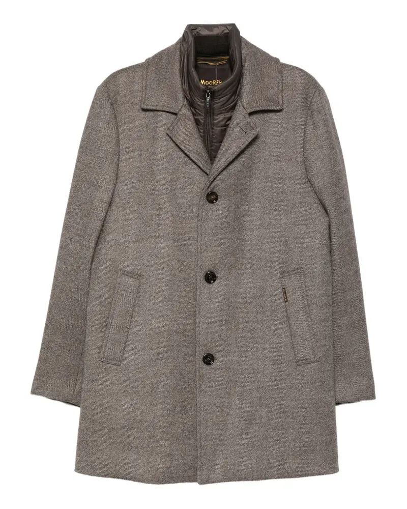 MOORER Geknöpfter Mantel im Layering-Look - Braun Braun