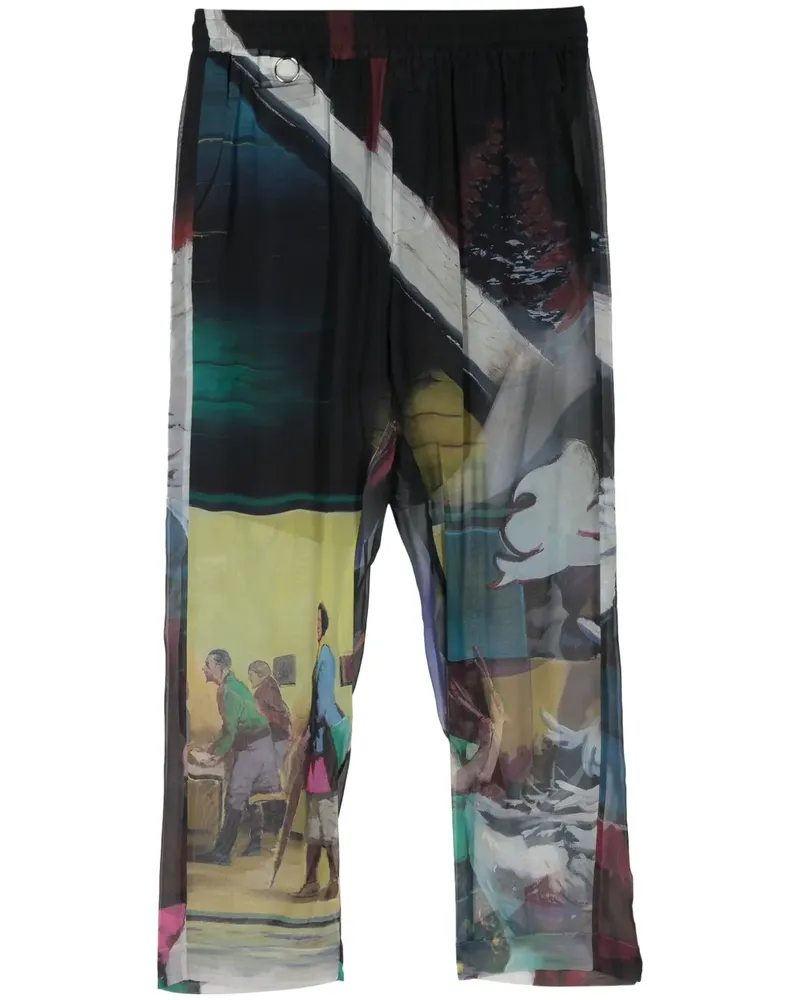 Undercover Cropped-Hose mit grafischem Print - Schwarz Schwarz