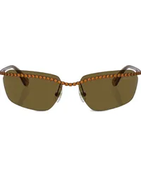 Swarovski Sonnenbrille mit eckigem Gestell Braun