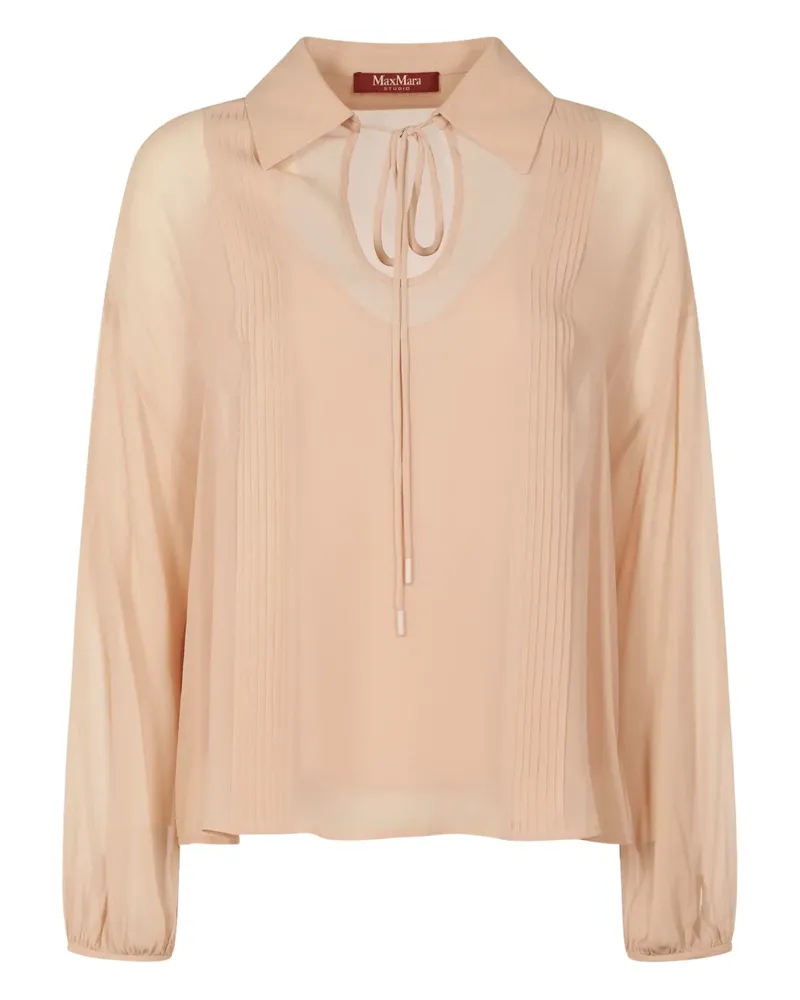Max Mara Bluse mit Faltendetail - Nude Nude
