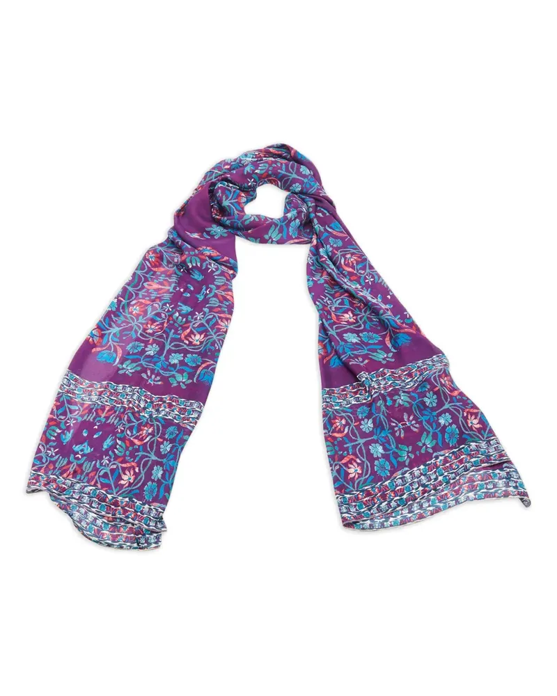 Roberto Cavalli Schal mit Blumen-Muster - Violett Violett
