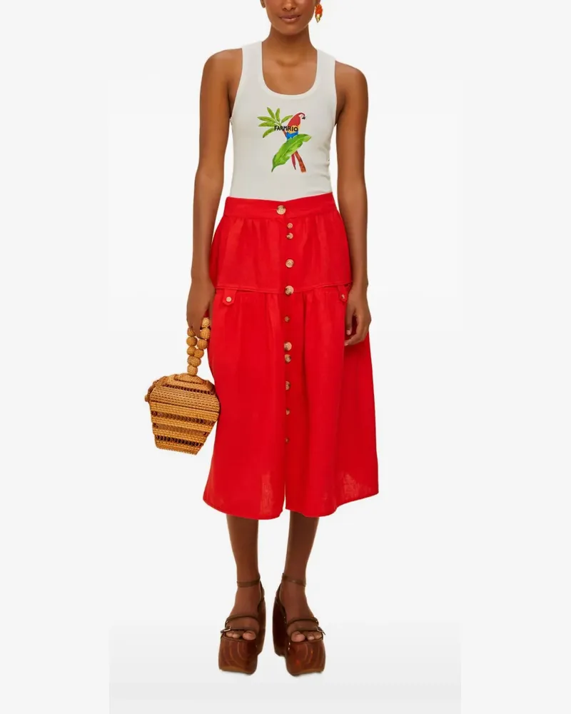 FARM Rio parrot-graphic tank top - Weiß Weiß