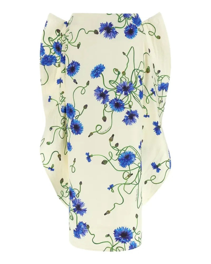 Stella McCartney Gerüschter Midirock mit Blumen - Nude Nude