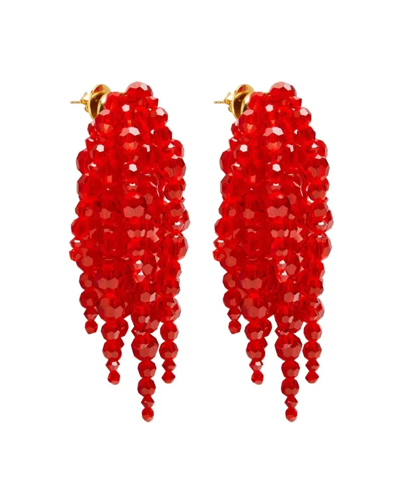 Simone Rocha Verzierte Chandelier-Ohrringe - Rot Rot