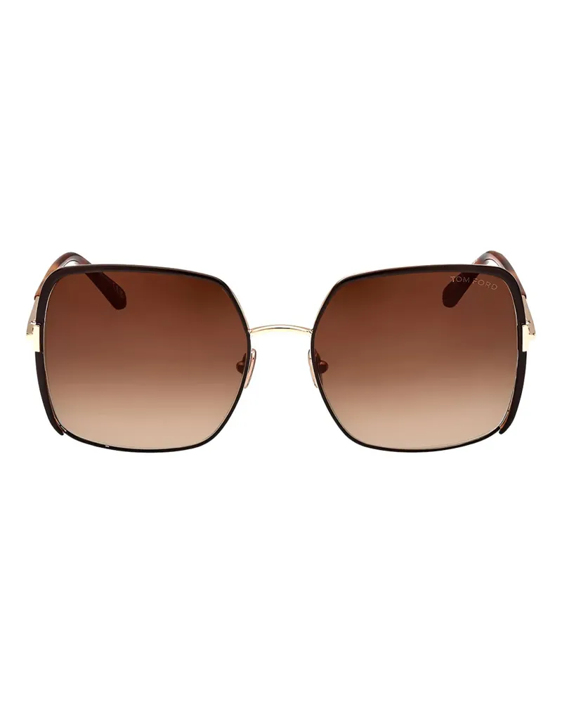 Tom Ford Sonnenbrille mit eckigem Gestell - Braun Braun