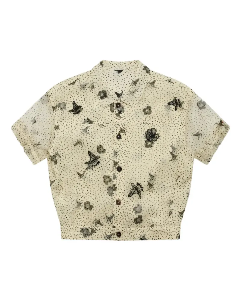 Renli Su Freesia Hemd mit Blumen-Print - Nude Nude