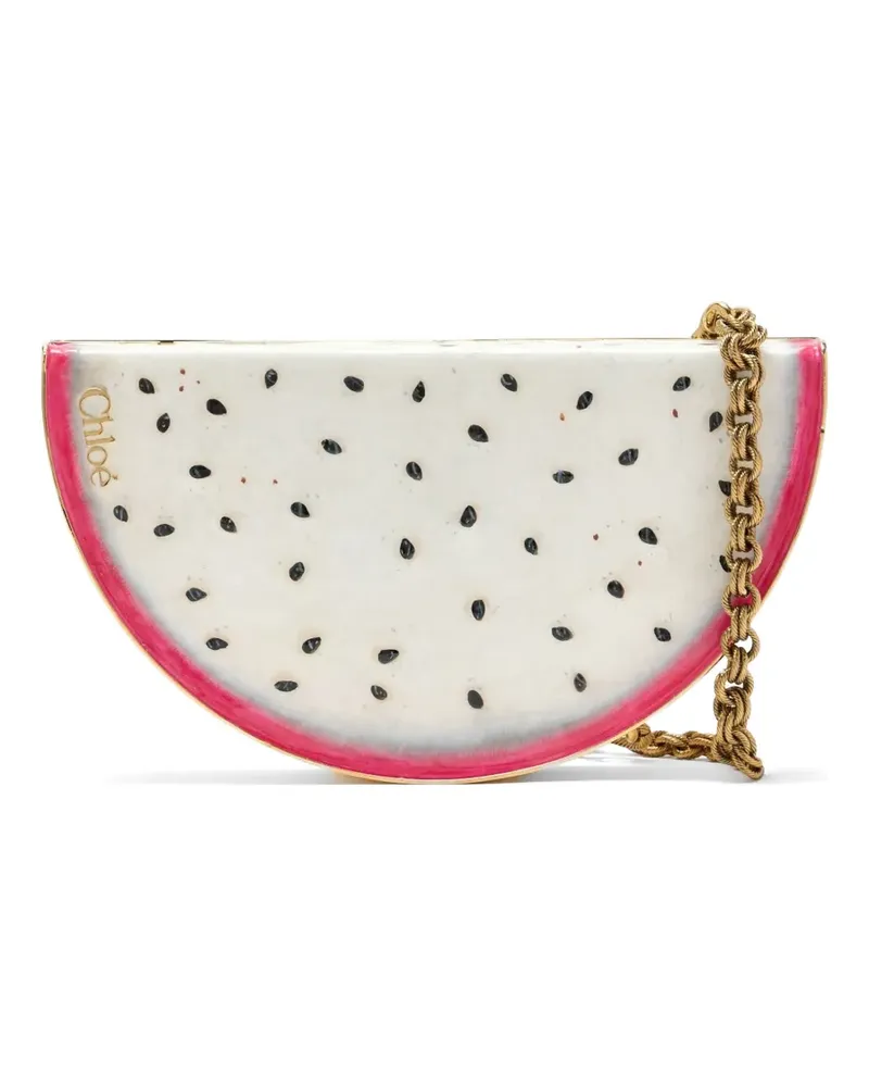 Chloé dragon-fruit chain-link clutch bag - Weiß Weiß