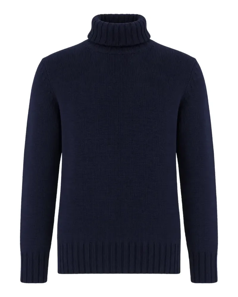 Customer Lovers Gestrickter Rollkragenpullover - Blau Blau