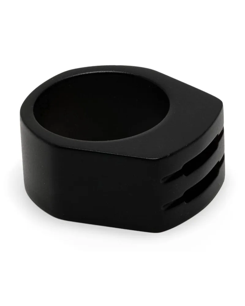 Rick Owens Gravierter Grill Ring Schwarz