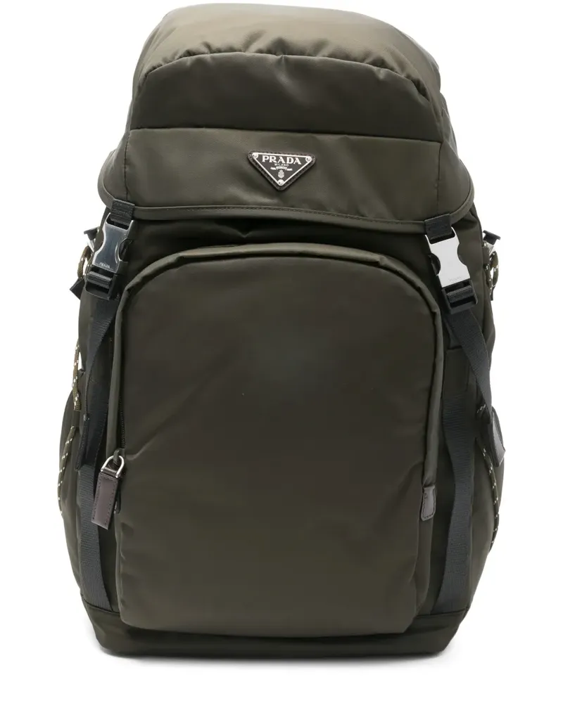 Prada logo-plaque backpack - Grün Grün