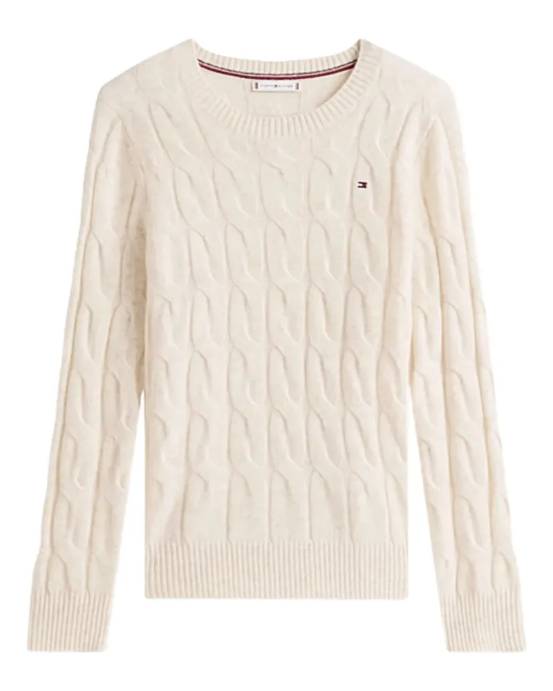 Tommy Hilfiger cable-knit logo-detail sweater - Nude Nude