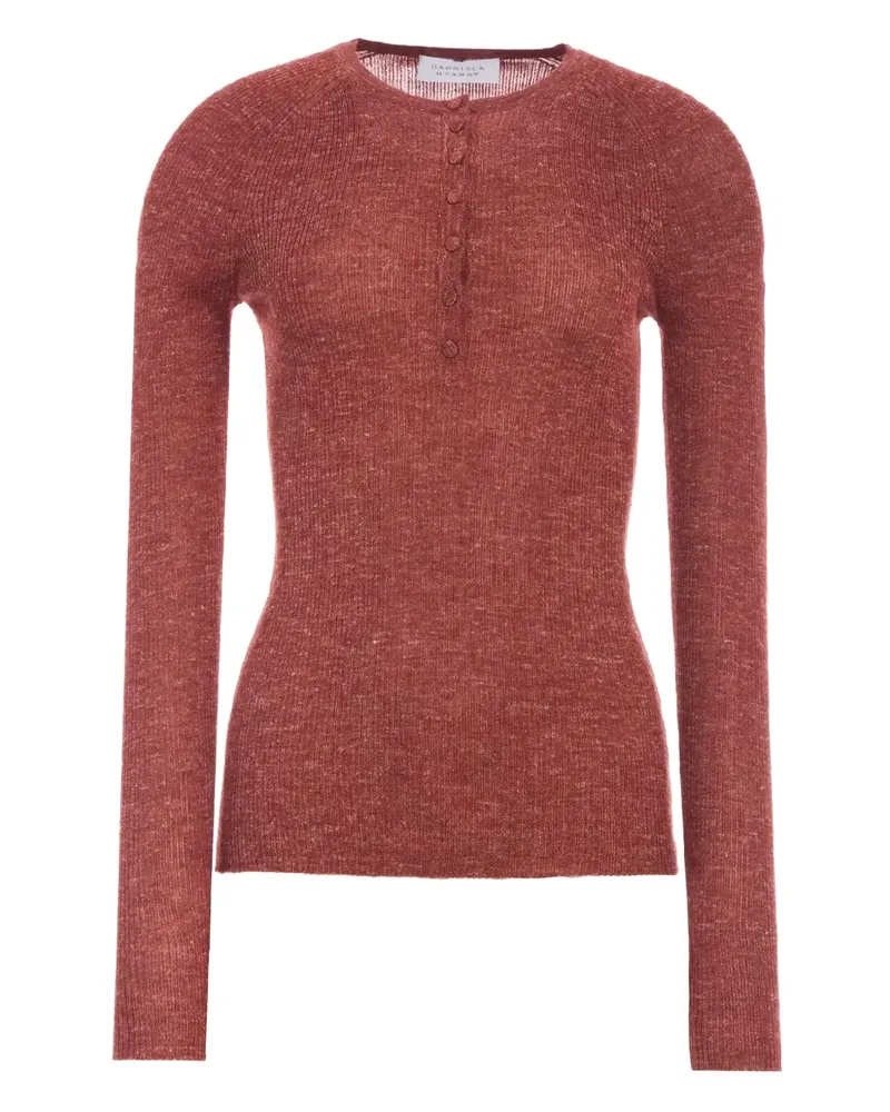Gabriela Hearst Anges button-collar T-shirt - Rot Rot