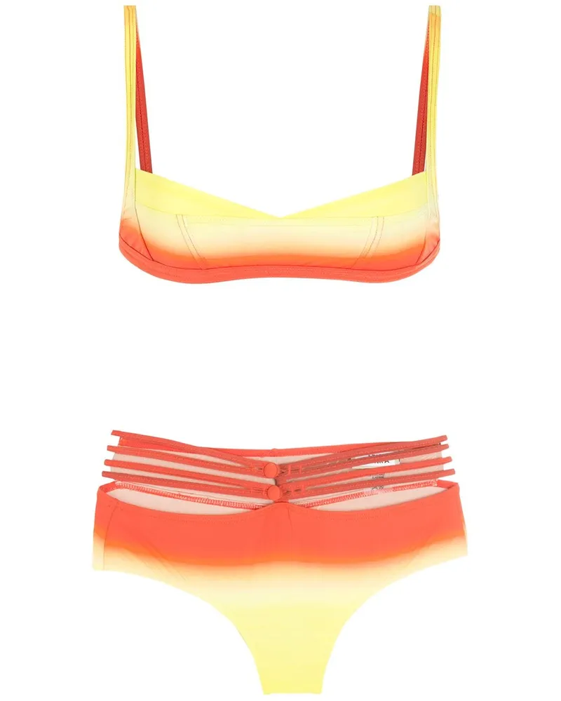 Amir Slama Zweifarbiger Bikini - Orange Orange