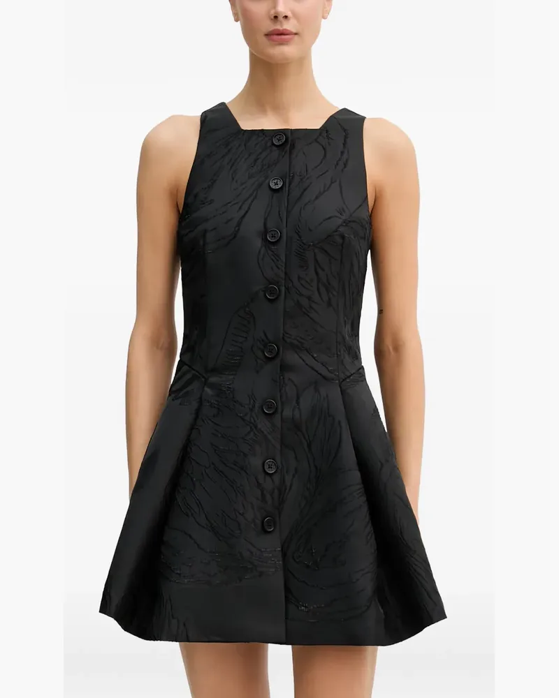Stine Goya Jacquard-Minikleid mit Knöpfen - Schwarz Schwarz