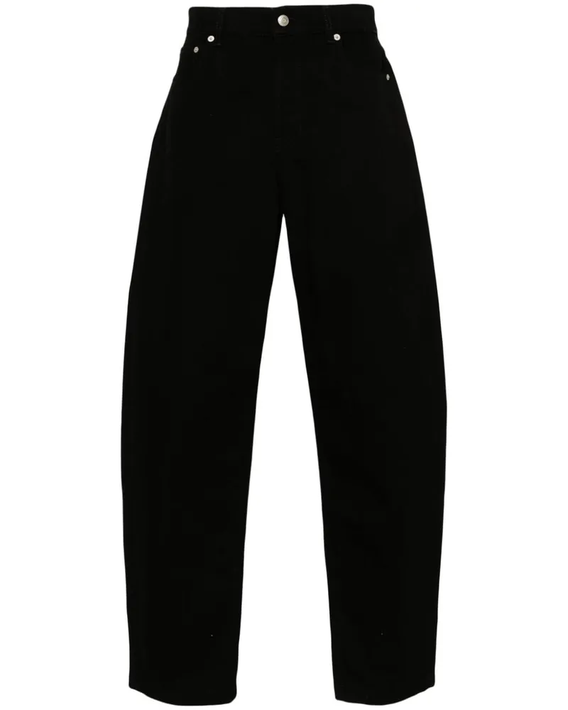 Alexander McQueen Halbhohe Barrel-Jeans - Schwarz Schwarz
