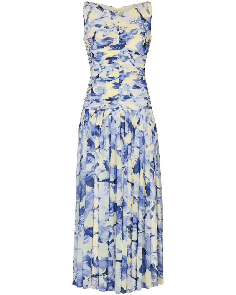 NICHOLAS Melia Midikleid - Blau Blau
