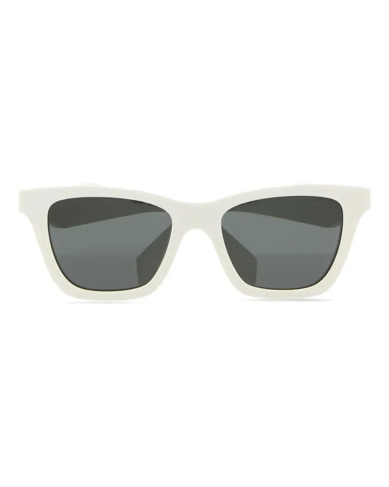Prada Eckige Sonnenbrille mit Logo-Print - Weiß Weiß