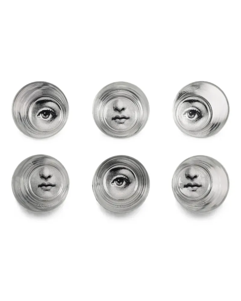 Fornasetti Occhio & Bocca Gläserset - Schwarz Schwarz