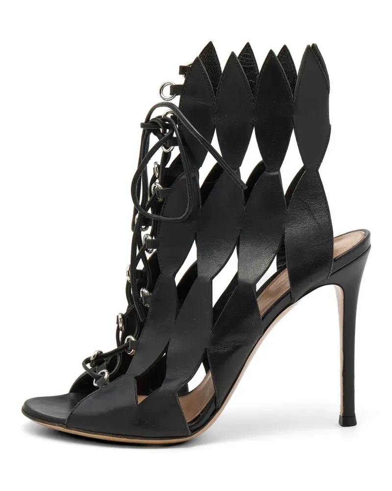 Gianvito Rossi Schnürstiefel mit Cut-Out - Schwarz Schwarz