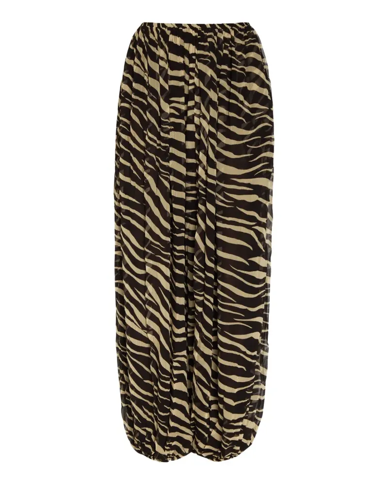 Ronny Kobo Palazzohose mit Zebra-Print - Schwarz Schwarz