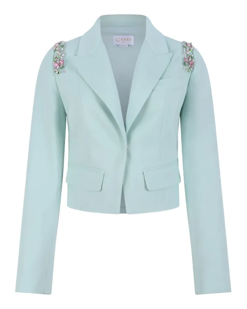 Genny crystal-embellished cropped jacket - Blau Blau