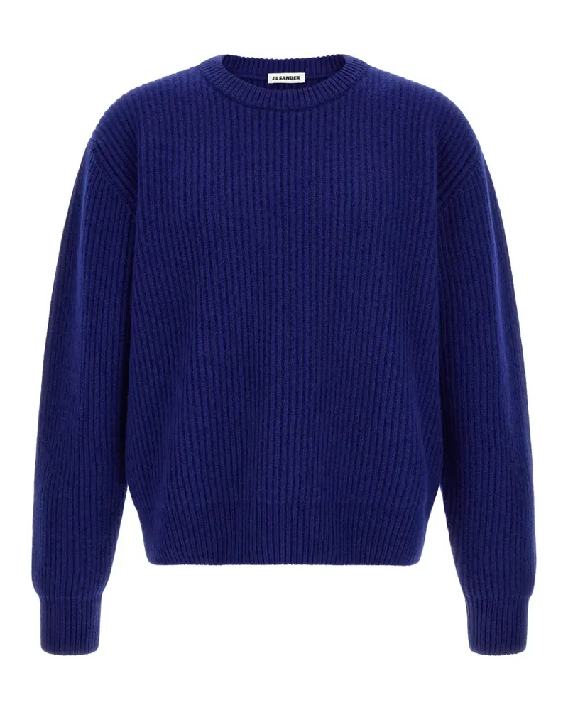 Jil Sander Pullover in Fischerstrick - Blau Blau