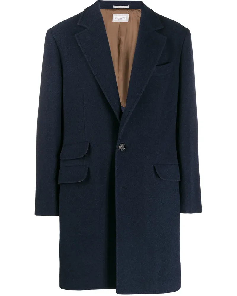 Brunello Cucinelli Mittellanger Kaschmirmantel - Blau Blau