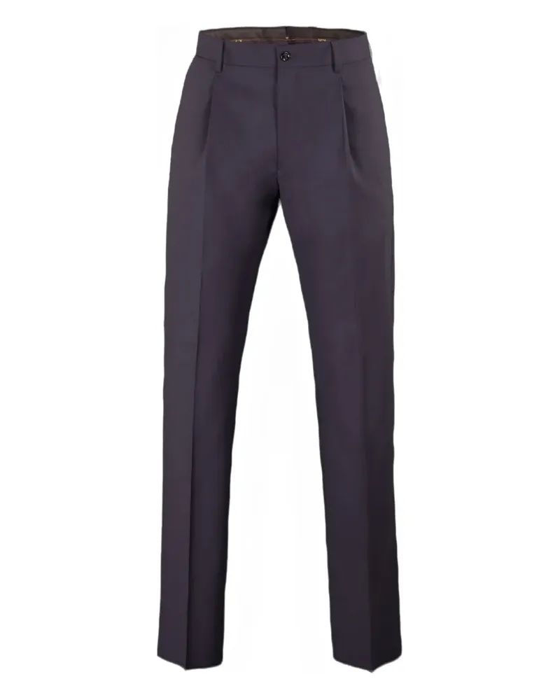 MOORER Klassische Bundfaltenhose - Blau Blau