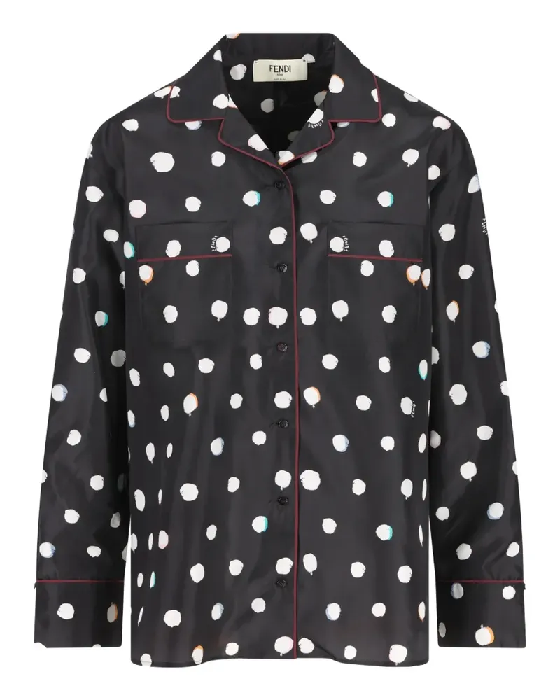 Fendi polka-dot piped shirt - Schwarz Schwarz
