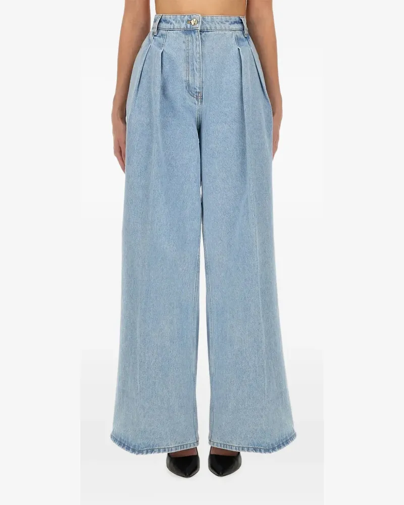 Nina Ricci pleated denim trousers - Blau Blau