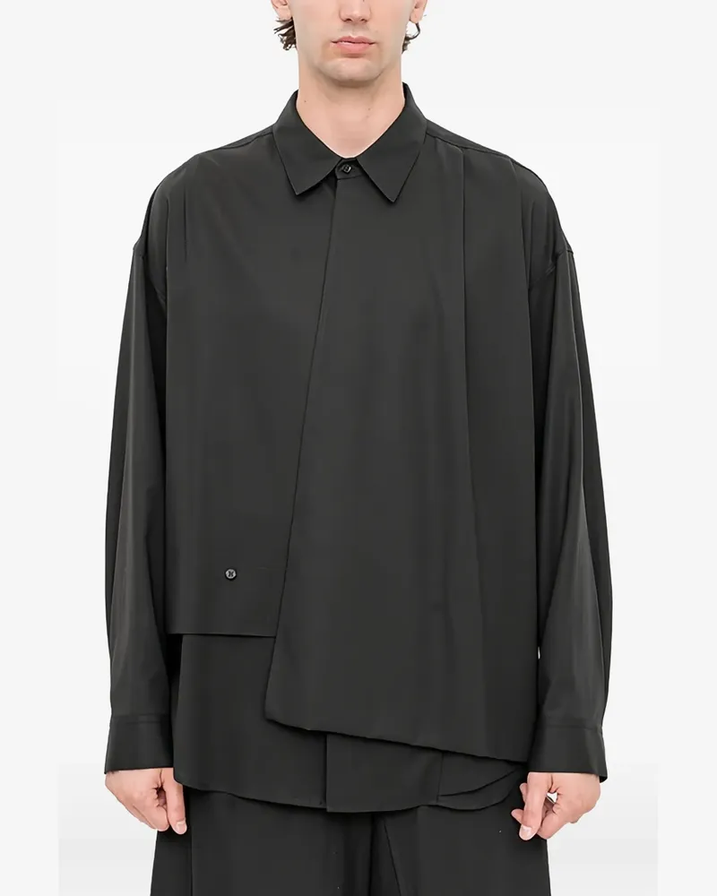 SONGZIO draped layered shirt - Schwarz Schwarz