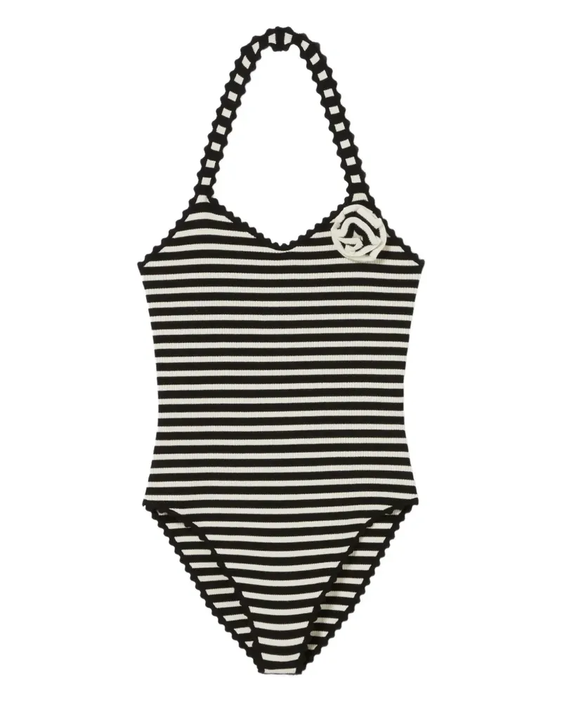 Claudie Pierlot Gestreifter Body - Schwarz Schwarz