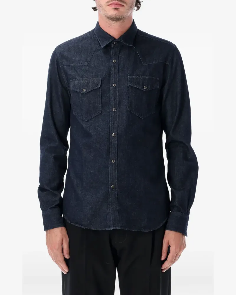 XACUS flap-chest-pockets denim shirt - Blau Blau