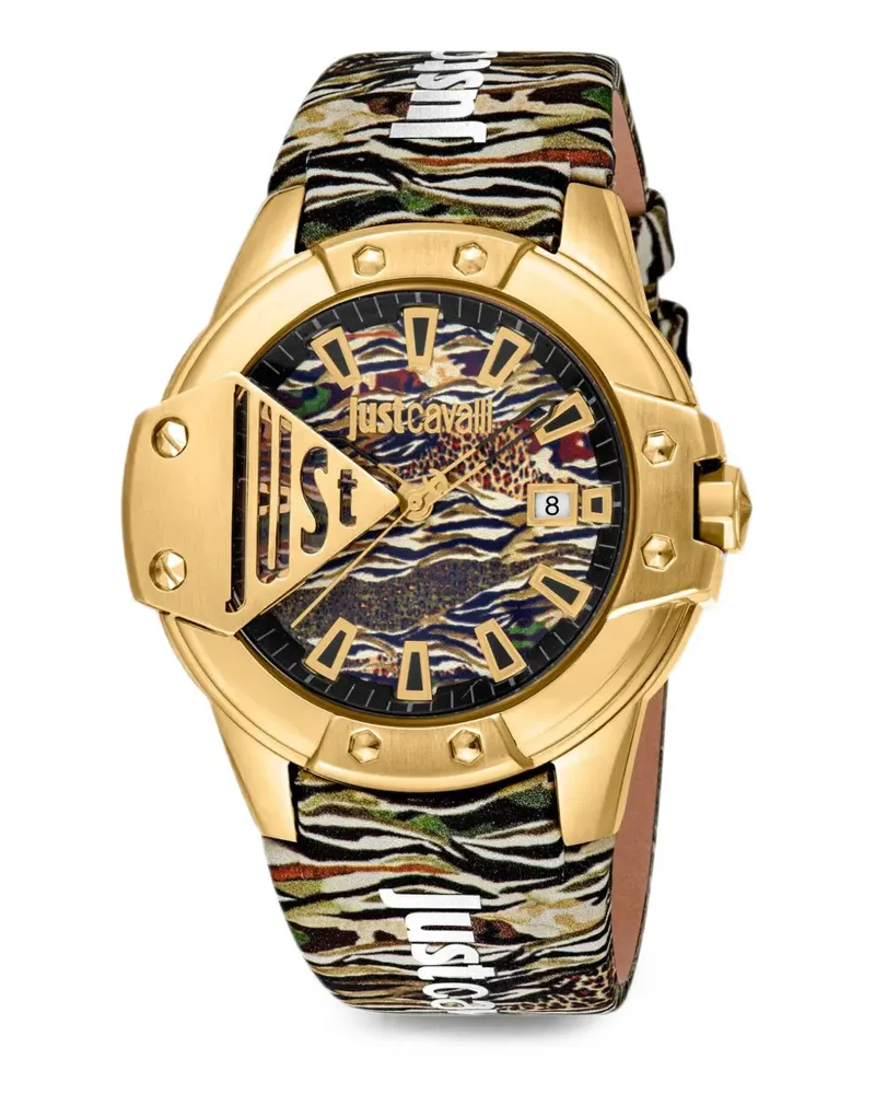 Just Cavalli logo-print 44mm watch - Schwarz Schwarz