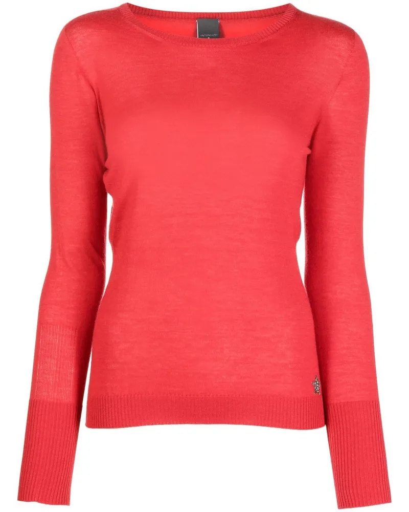 Lorena Antoniazzi Pullover mit Glitter Rot