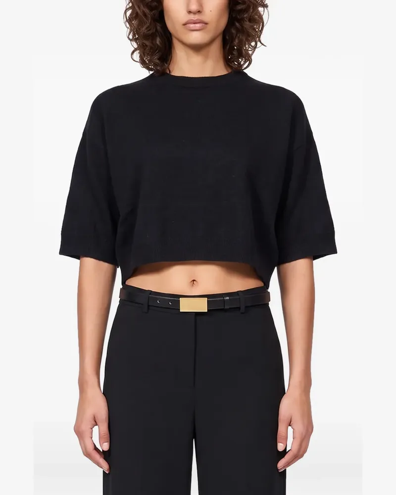 Gotha Kurzärmeliger Lilou Cropped-Pullover - Schwarz Schwarz