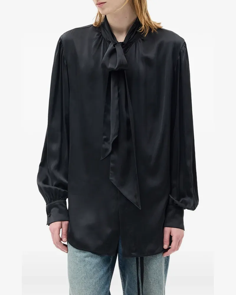 Ann Demeulemeester Runo Hemd mit Fliege - Schwarz Schwarz