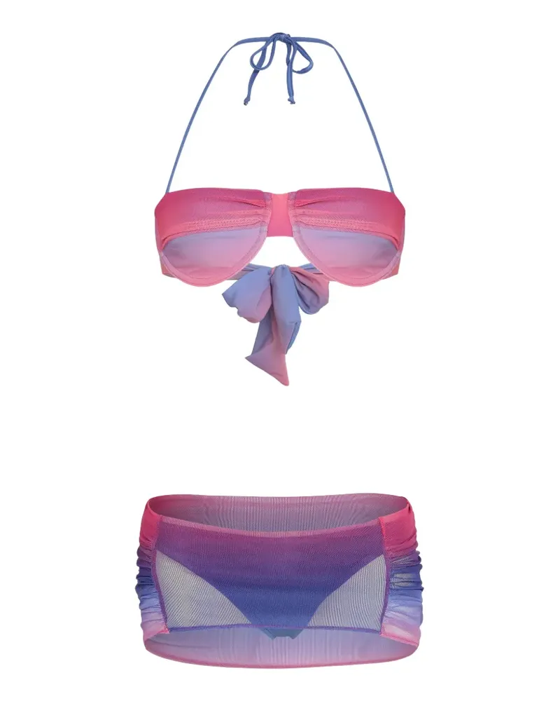 Amir Slama x Tati Barbieri Mesh-Bikini mit Farbverlauf-Effekt - Rosa Rosa