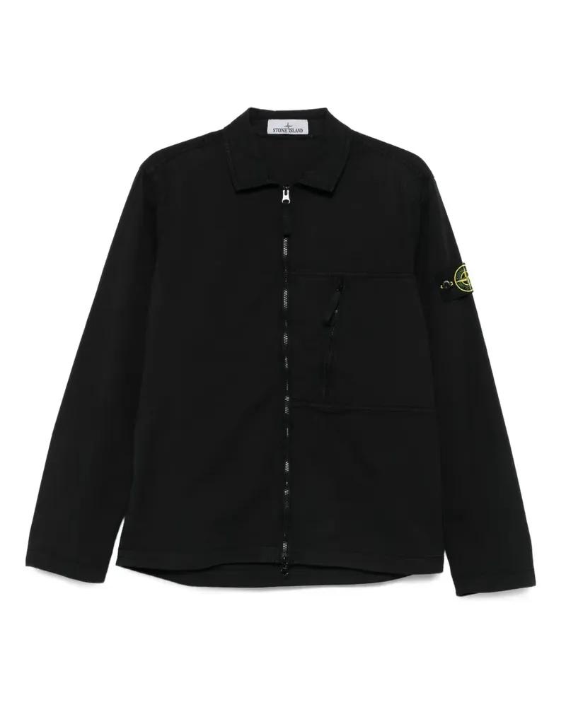 Stone Island Hemdjacke mit Reißverschluss - Schwarz Schwarz