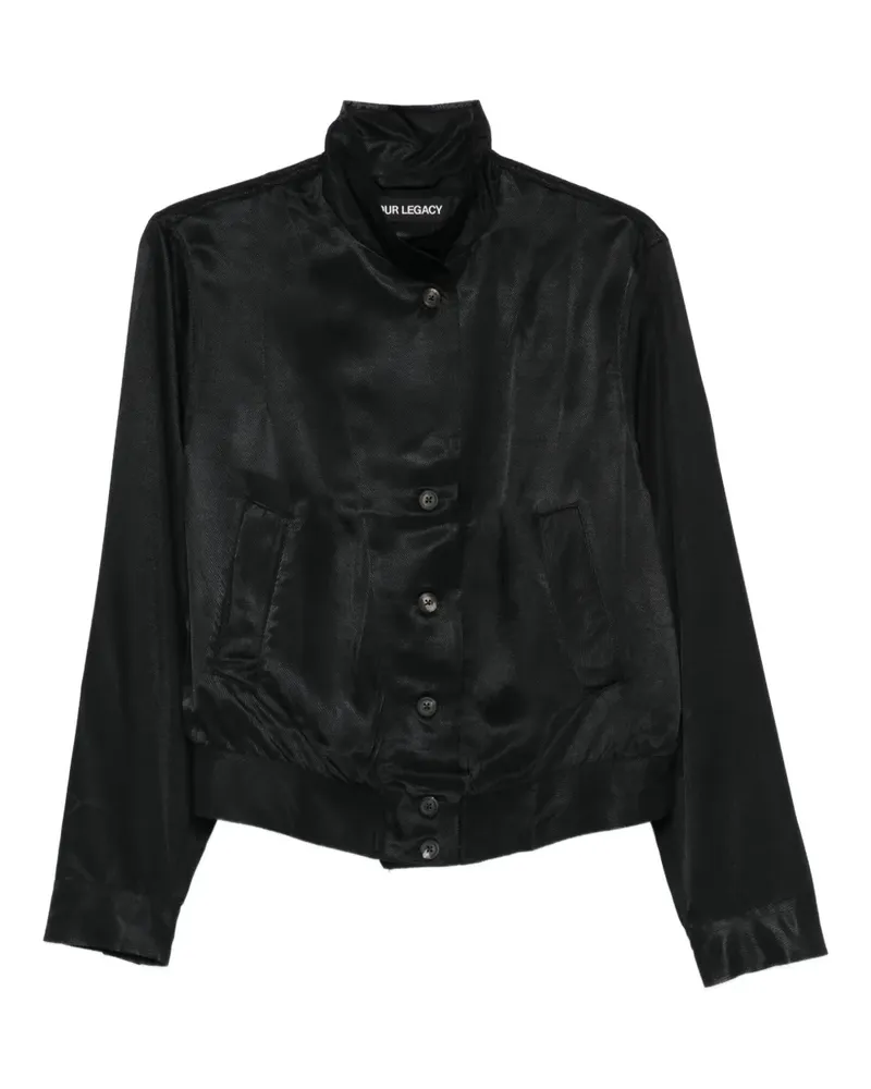 Our Legacy Cropped-Bomberjacke - Schwarz Schwarz