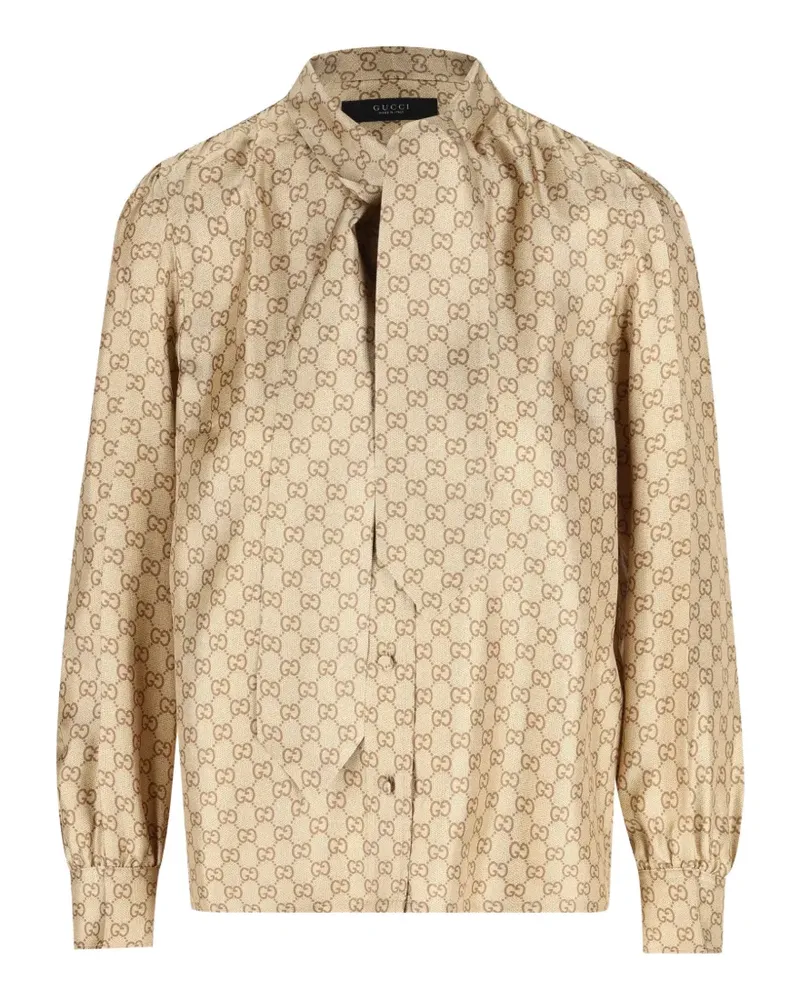 Gucci Hemd mit GG-Muster - Nude Nude