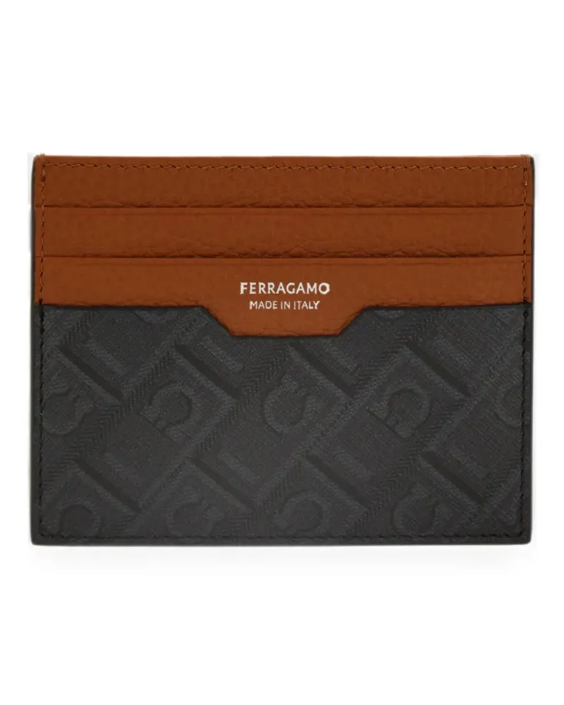 Ferragamo Monogram credit card holder - Schwarz Schwarz