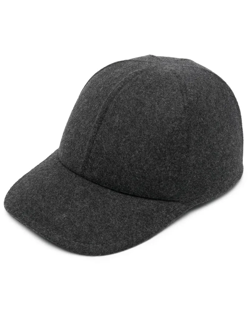 Prada triangle-logo felt baseball cap - Grau Grau