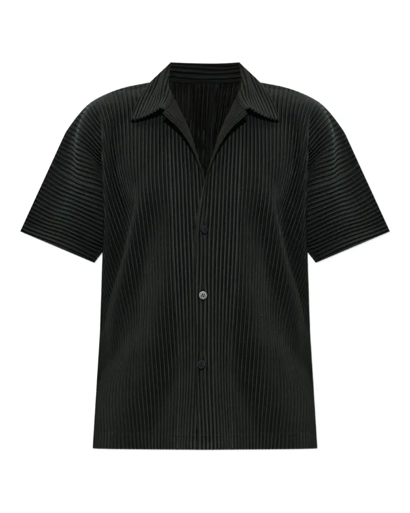 Issey Miyake pleated short-sleeve shirt - Grün Grün