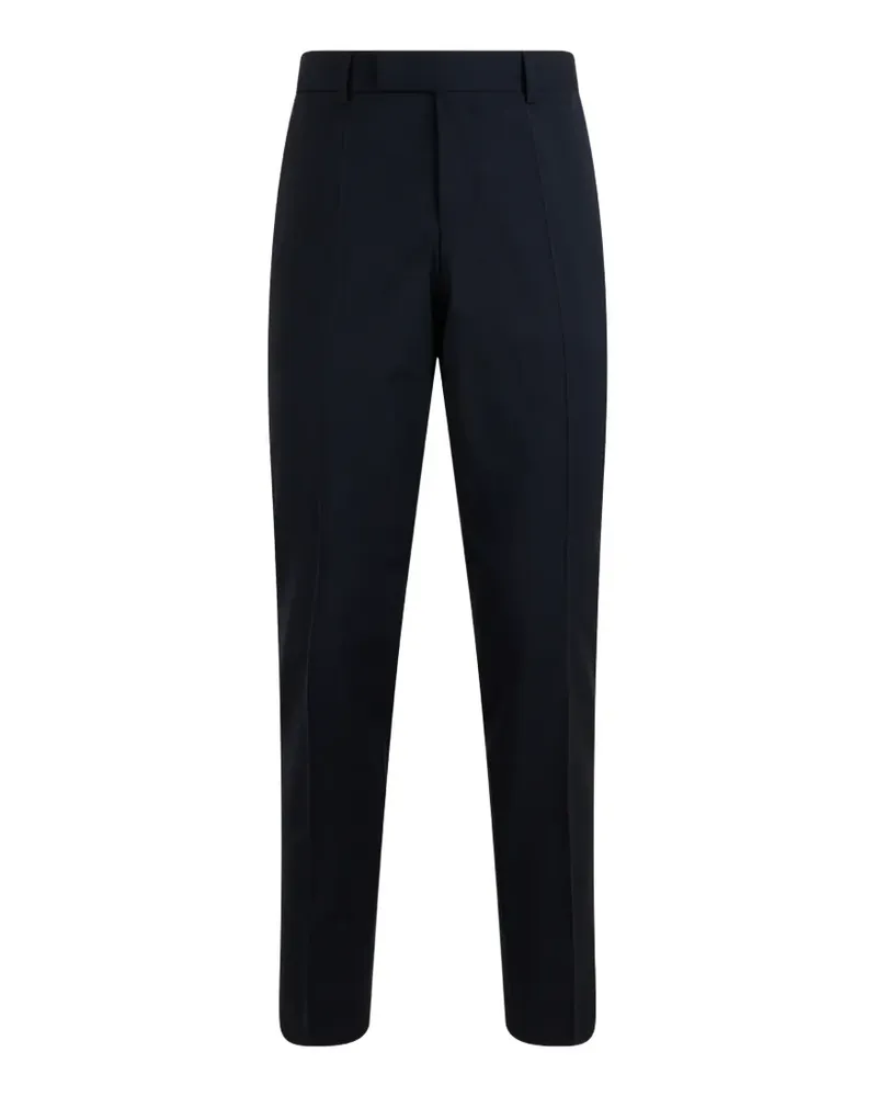 HUGO BOSS Schmale Hose aus Stretchwolle mit Mikro-Muster - Blau Blau