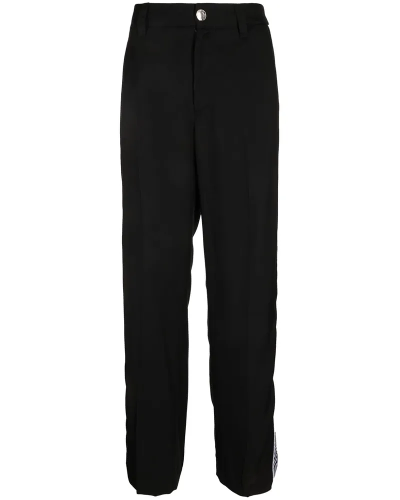Versace Gabardine-Hose mit Logo-Streifen - Schwarz Schwarz