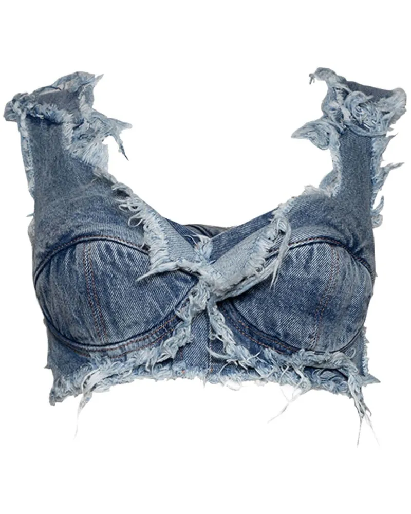 Natasha Zinko Korsage im Layering-Look - Blau Blau