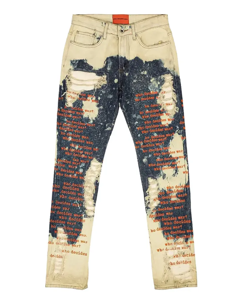 WHO DECIDES WAR Scripture Straight-Leg-Jeans - Blau Blau